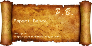 Papszt Bence névjegykártya